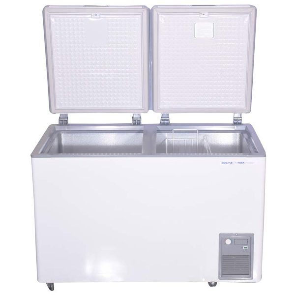 Voltas CF 320 Double Door Hard Top Deep Freezer with 3 Star Rating, White