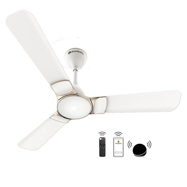 Atomberg 1200MM (48 Inch) BLDC Ceiling Fan with IOT and Remote and LED Indicators, Snow White, ERICA SMART