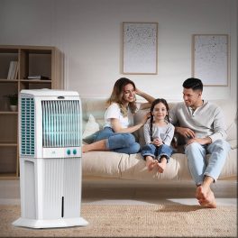Symphony 95 Liter Desert Air Cooler with 3 Side Honeycomb Pads and Fan, White, Storm C 100XL
