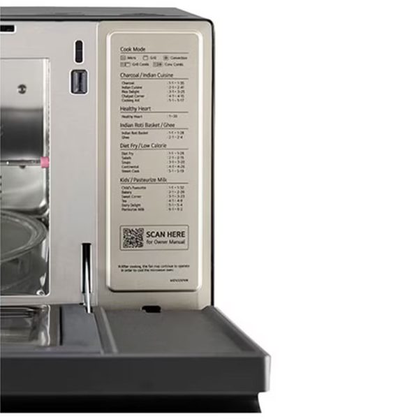 LG MJEN326PKW, 32 Litre Charcoal Convection Microwave with 360 Degree Motorised Rotisserie and Wi-Fi, Black