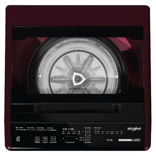 Whirlpool Whitemagic Classic, 6.5 KG Fully Automatic Machine with Smart Sensors and Smart Lint Filter, Rosewood Wine