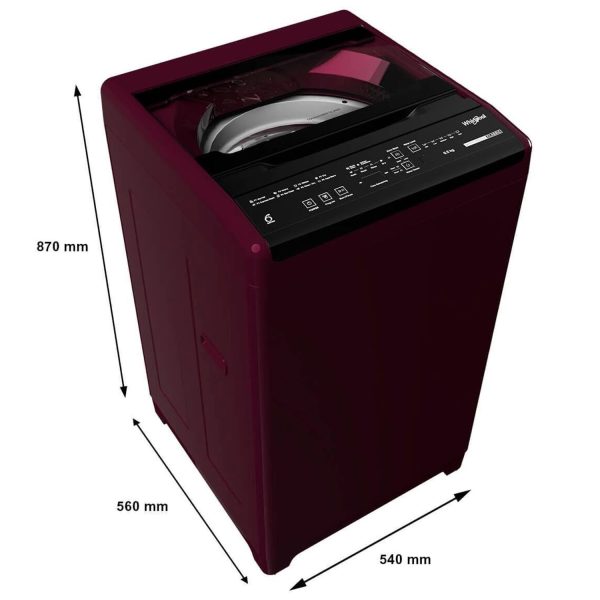 Whirlpool Whitemagic Classic, 6.5 KG Fully Automatic Machine with Smart Sensors and Smart Lint Filter, Rosewood Wine