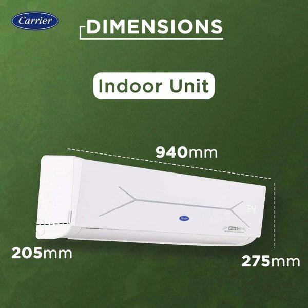 Carrier 24K Xcel Edge, 2 ton 5 star Inverter Split AC with 6-in-1 Convertible & Smart Energy Display, White