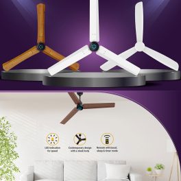 Atomberg 1200MM (48 Inch) BLDC Ceiling Fan with Remote Control and LED Indicators, White and Black, RENESA