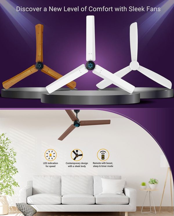 Atomberg 1200MM (48 Inch) BLDC Ceiling Fan with Remote Control and LED Indicators, White and Black, RENESA