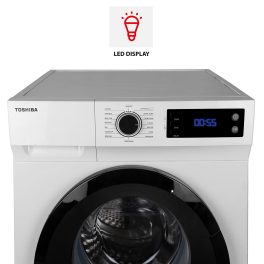 Toshiba TW-BJ90S2, 8 KG Fully Automatic Inverter Front Load Machine with In-built Heater, White