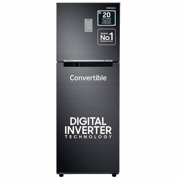 Samsung 236L 3 Star Double Door Refrigerator (RT28C3733BX, Luxe Black)