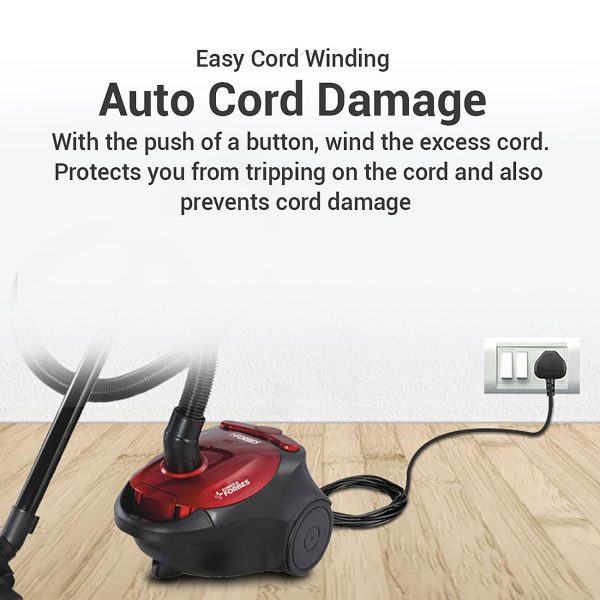 Eureka Multipurpose Vacuum Cleaner for Dry Cleaning with Suction and Blower and 5 Accessories for various cleaning, Red, Jazz