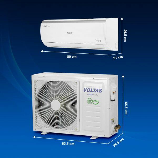 Voltas 123V Vectra Elegant 1 Ton 3 Star Inverter Split AC with 4-in-1 Convertible, White