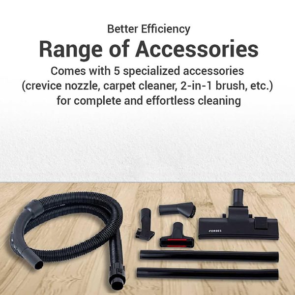 Eureka Multipurpose Vacuum Cleaner for Dry Cleaning with Suction and Blower and 5 Accessories for various cleaning, Red, Jazz