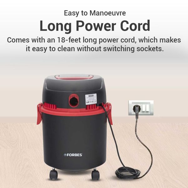 Eureka Forbes 1150 Watt Vaccum Cleaner, Red/ Black, Trendy Wet Dry Dx