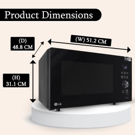 LG MJEN286UFW, 28 Litre Charcoal Convection Microwave with Glass Touch & Dial and Wi-Fi, Black