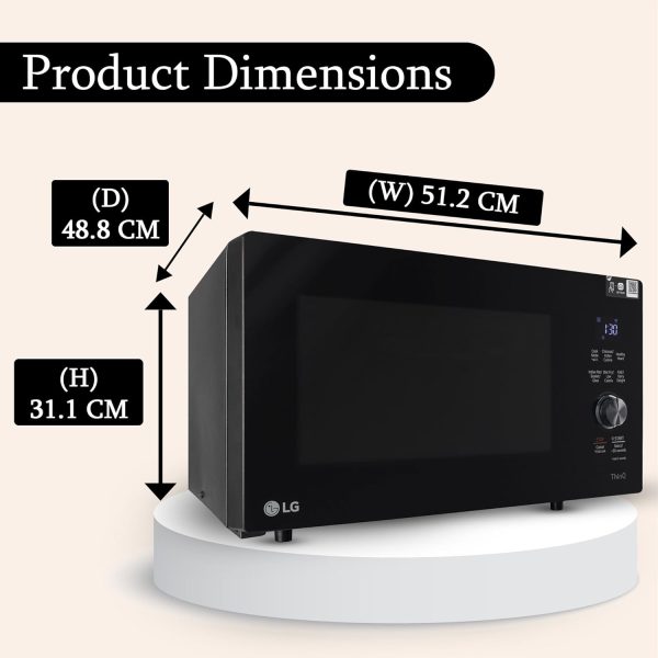 LG MJEN286UFW, 28 Litre Charcoal Convection Microwave with Glass Touch & Dial and Wi-Fi, Black