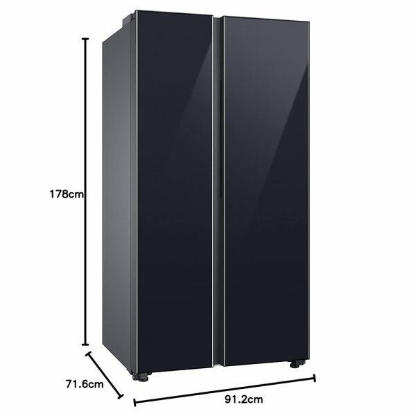 Samsung 653L Side by Side Refrigerator (RS76CB811333HL, Glam Deep Charcoal)
