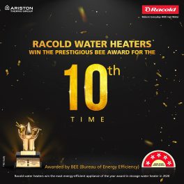 Racold Omnis Lux, 10 Litre Storage Water Heater with 5 Star Rating, Smart Control Tech and Auto Diagnostics, White
