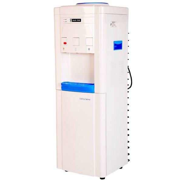 BlueStar Water Dispenser with Refrigerator with Normal, ACold and Hot Tap, White, BWD3FMRGA