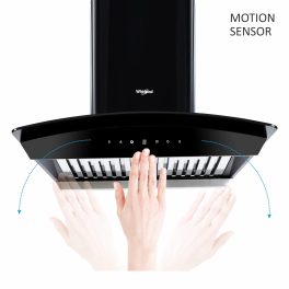 Whirlpool CG 601 HAC Hood, 60 CM Chimney with Baffle Filter, Touch Control and Auto Clean, Black
