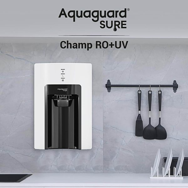 Eureka Champ RO+UV, 6 Litre Storage Purifier for Hard Water with Energy Saving Mode, White