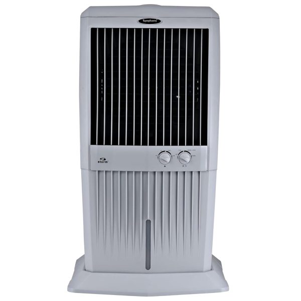 Symphony 70 Liter Desert Air Cooler with Honeycomb Pads and Powerful Fan, Grey, STORM 70XL