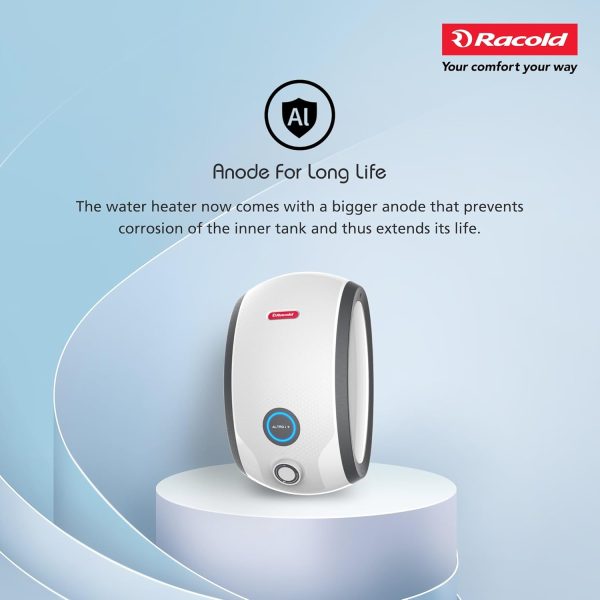 Racold Altroi+, 5 Star 6 Litre 6.5 Pressure Bar 3000 W Instant Water Heater with Smart LED ring, Installation Pipe and Electric Plug, White