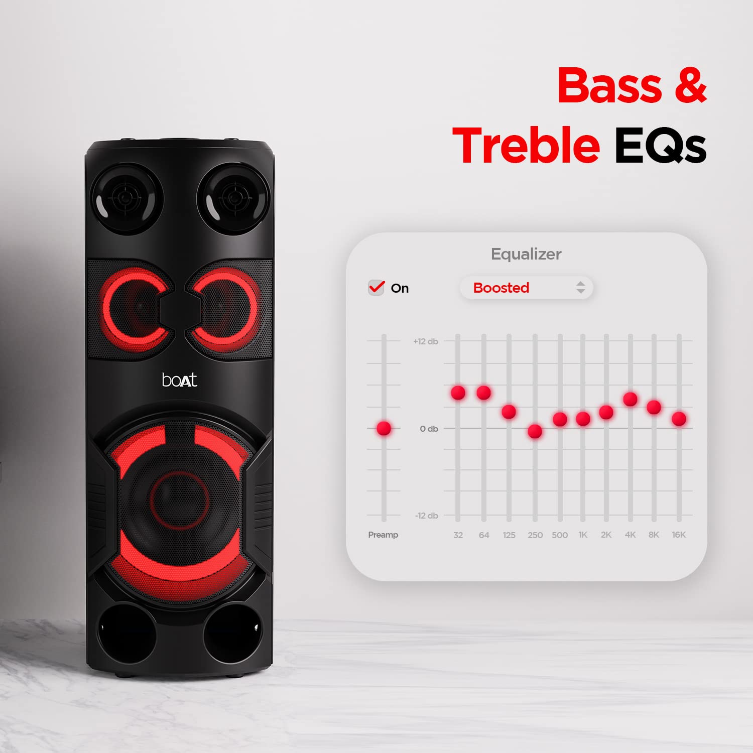 boAt 70Watts Party Speaker with 7 Hours of Battery Backup, Black, Partypal 208 boAt 70Watts Party Speaker with 7 Hours of Battery Backup, Black, Partypal 208