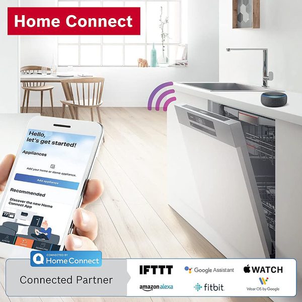 Bosch SMS6ITI, 13 Place IOT Enabled Freestanding Dishwasher with 3 Stage Rackmatic Design, Silver