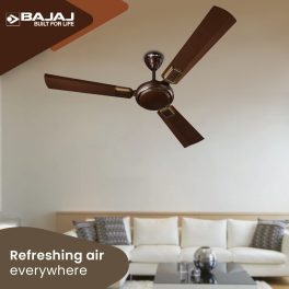 Bajaj 1200MM (48 Inch) Ceiling Fan with 100% Copper Motor and Alluminium Blades, Timber Golden, GRACE NEO BBD