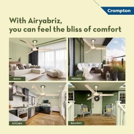 Crompton 1200MM (48 Inch) Ceiling fan with Anti Rust and High Velocity, Ivory, ARIYA BRIZ