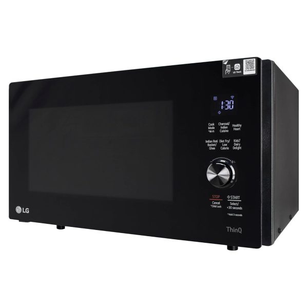 LG MJEN286UFW, 28 Litre Charcoal Convection Microwave with Glass Touch & Dial and Wi-Fi, Black