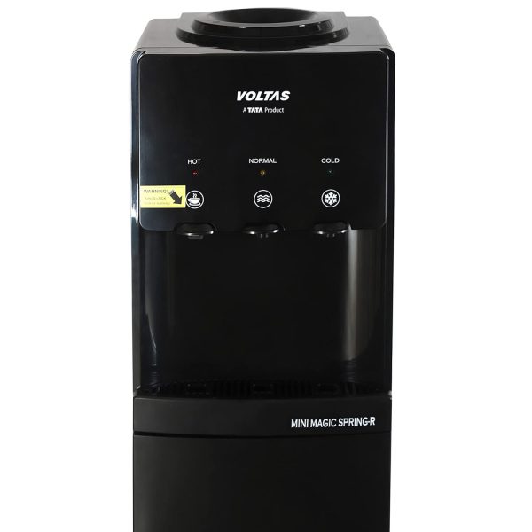 Voltas Spring R Water Dispenser with Refrigerator with Normal, Cold and Hot Tap, Black