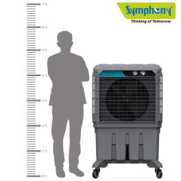 Symphony Movicool 125 Commercial Cooler with Honeycomb Pad and Lockable Wheels, Grey