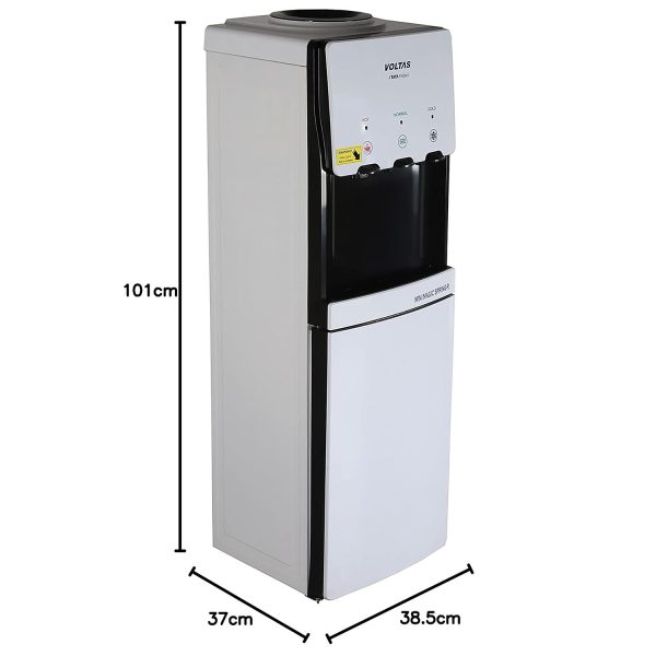 Voltas Spring R Water Dispenser with Refrigerator with Normal, Cold and Hot Tap, White