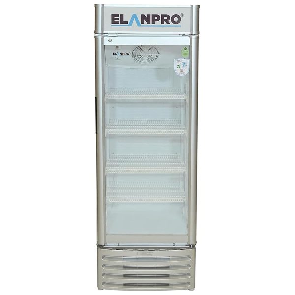 Elanpro 400 Litre Single Door Visi Cooler with LED Lighting and Adjustable Shelves, White, ECG405