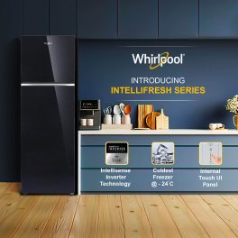 Whirlpool IF INV ELT 305GD, 259 Litre 2 Star Double Door Intellisense Inverter Technology and 17 Hours Cooling Retention, Crystal Black