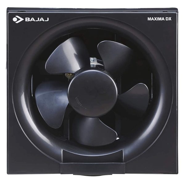Bajaj 150MM (6 Inch) Exhaust Fan with Rust Proof Body and Dust Protection Back shutters, Black, MAXIMA DLX