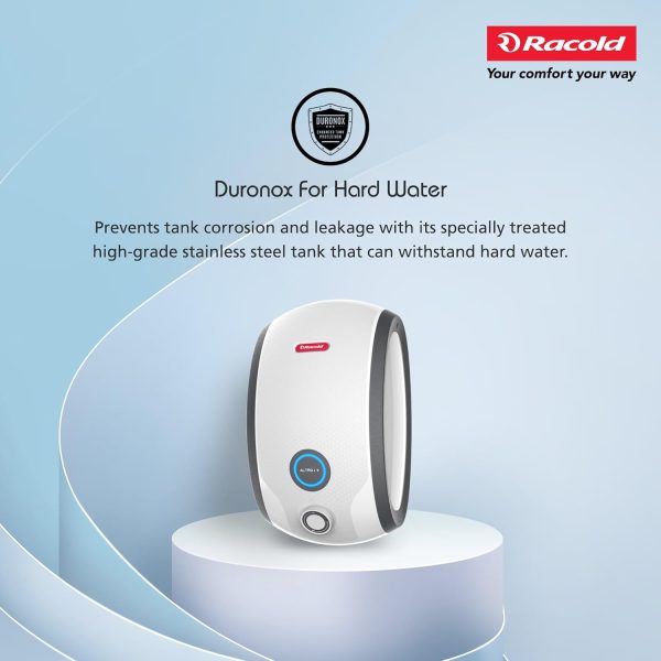 Racold Altroi+, 5 Star 6 Litre 6.5 Pressure Bar 3000 W Instant Water Heater with Smart LED ring, Installation Pipe and Electric Plug, White