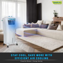 Symphony 31 Liter Personal Air Cooler with Honeycomb Pad & Blower, White, HICOOL 31T