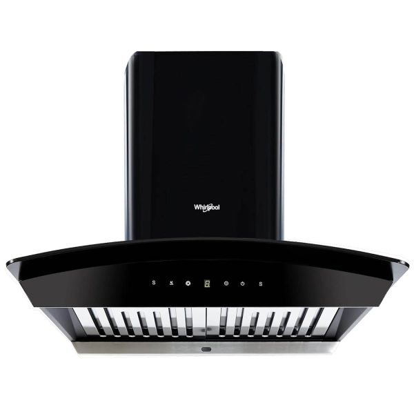 Whirlpool CG 601 HAC Hood, 60 CM Chimney with Baffle Filter, Touch Control and Auto Clean, Black