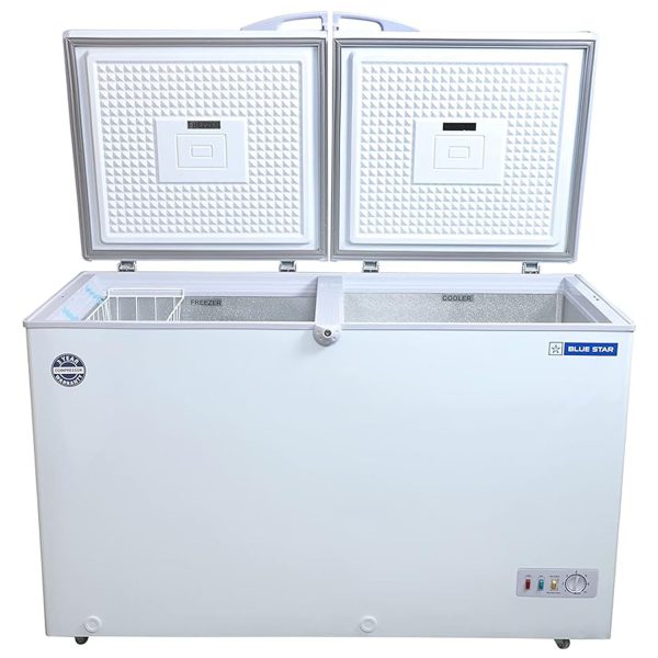 BlueStar 335 Liter Combo Cooler with Equal Partition of 175 Liter, White, CHFK350DGS