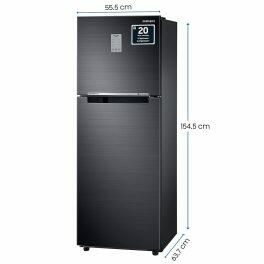Samsung 236L 3 Star Double Door Refrigerator (RT28C3733BX, Luxe Black)