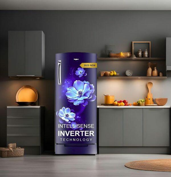 Whirlpool 215 Impro Roy, 192 Litre 4 Star Single Door Refrigerator with Inverter Compressor and Base Drawer, Saphire Antelia