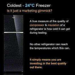 Whirlpool IF INV ELT 278GD, 231 Litre 2 Star Double Door Intellisense Inverter Technology and 17 Hours Cooling Retention, Crystal Black