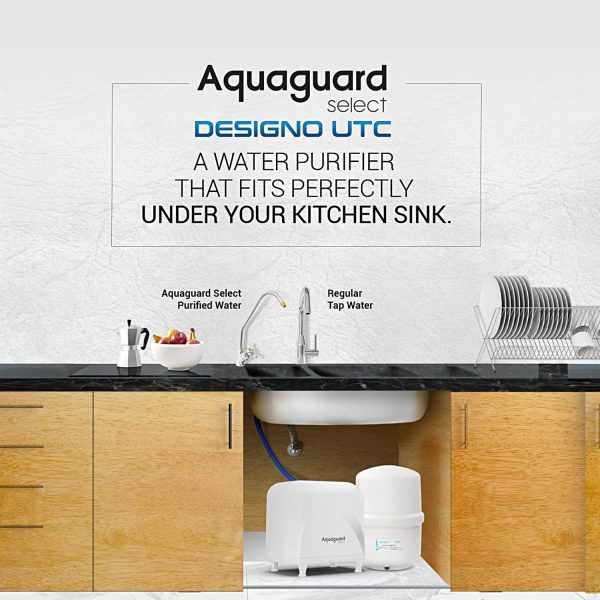 Eureka 8 Litre Storage Under the Counter Purifier with RO+UV+MTDS and Mobile Connectivity, White, Designo UTC