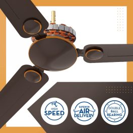 Crompton 1200MM (48 Inch) Ceiling Fan with Anti Rust, High Speed and Aerodynamic Blades, Smoked Brown, Montania