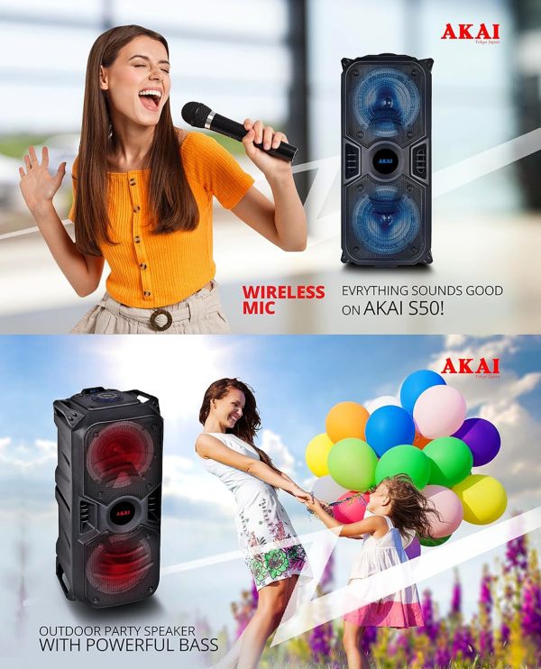 AKAI 50W Party Speaker (PM-50P, Black)