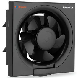 Bajaj 150MM (6 Inch) Exhaust Fan with Rust Proof Body and Dust Protection Back shutters, Black, MAXIMA DLX
