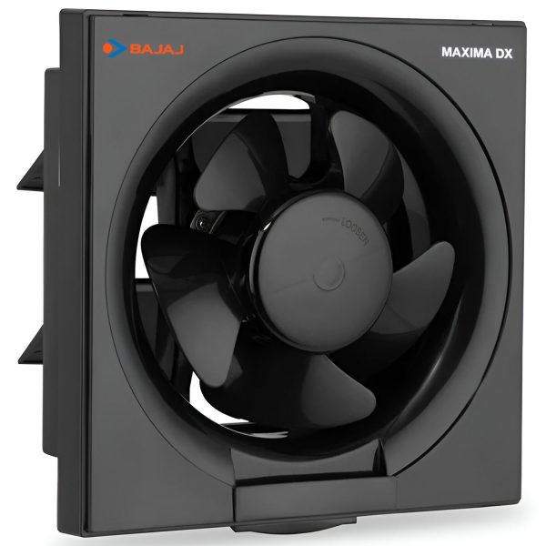 Bajaj 150MM (6 Inch) Exhaust Fan with Rust Proof Body and Dust Protection Back shutters, Black, MAXIMA DLX