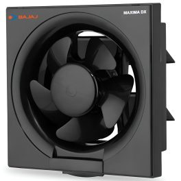 Bajaj 150MM (6 Inch) Exhaust Fan with Rust Proof Body and Dust Protection Back shutters, Black, MAXIMA DLX