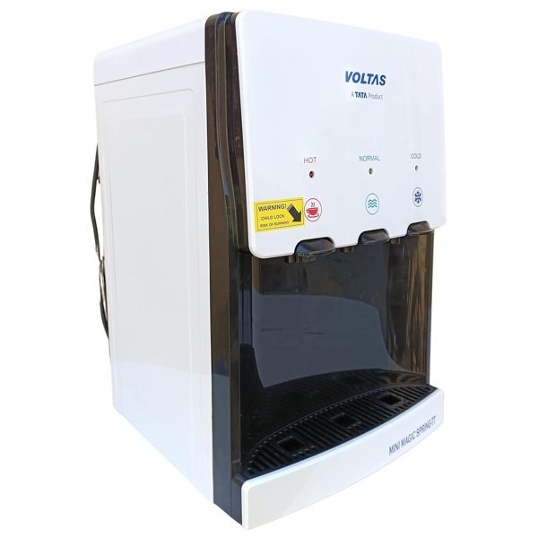 Voltas Table Top Water Dispenser with Normal, Cold and Hot Tap, White