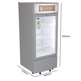 Elanpro 200 Litre Single Door Visi Cooler with LED Lighting and Adjustable Shelves, White, ECG205